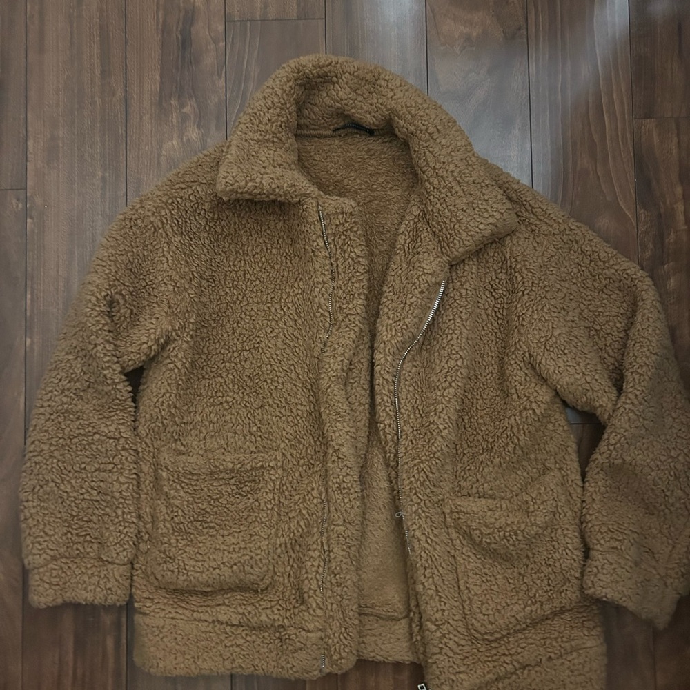 Cozy Teddy Sherpa Jacket in Camel